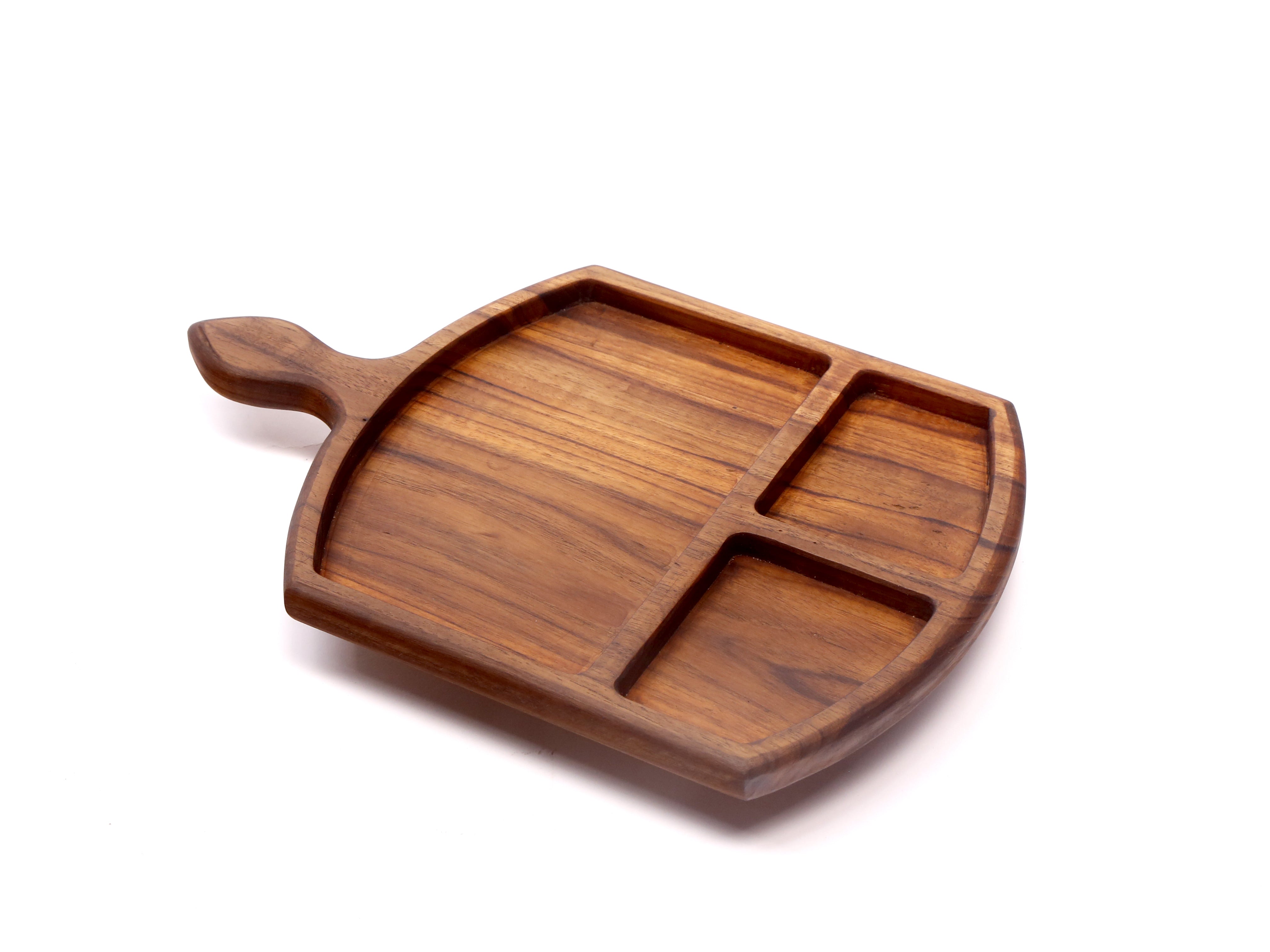 Pan Shaped Wooden Tray Small (14 x 9 x 0.5 Inch) Platter