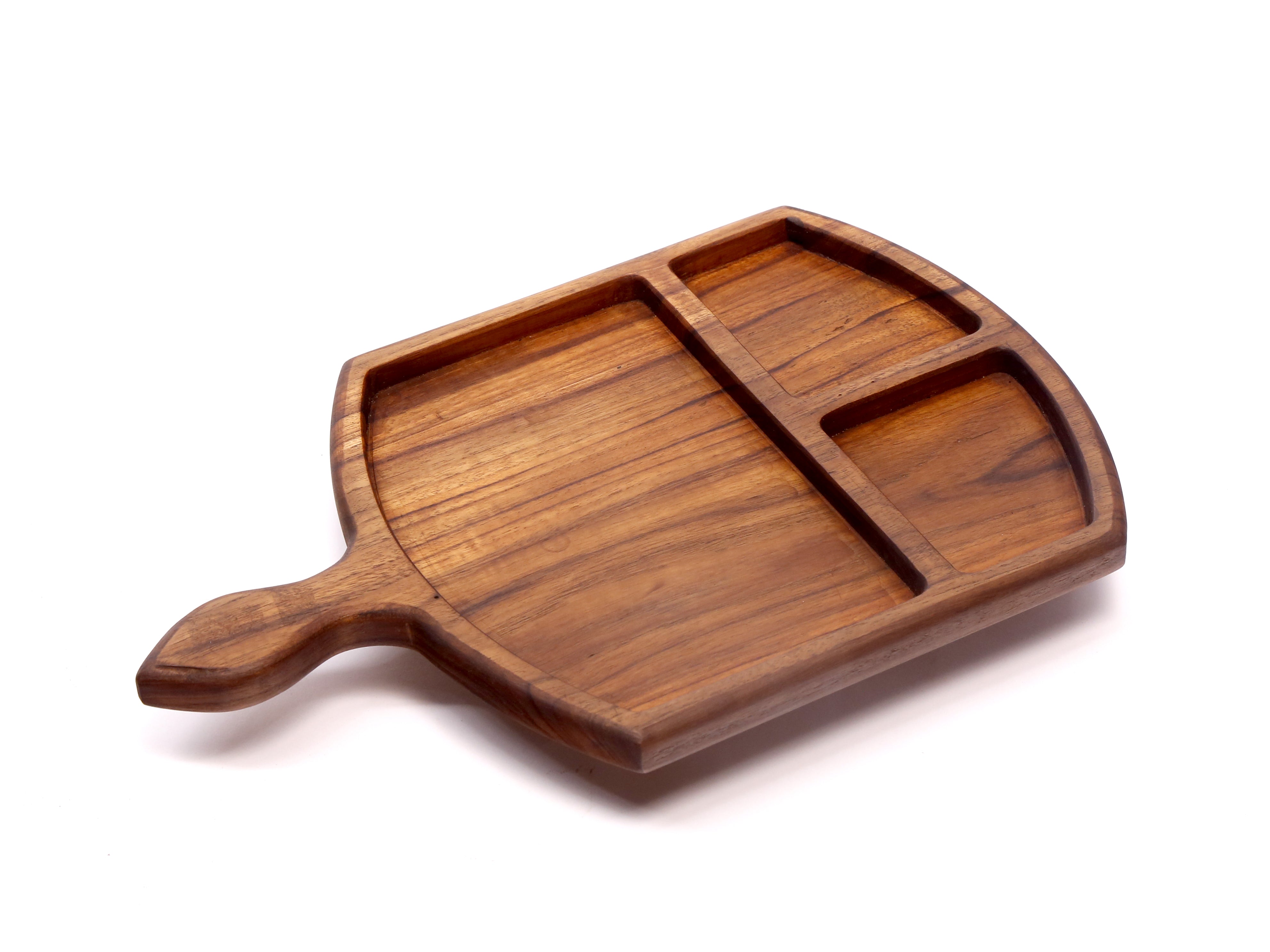 Pan Shaped Wooden Tray Platter