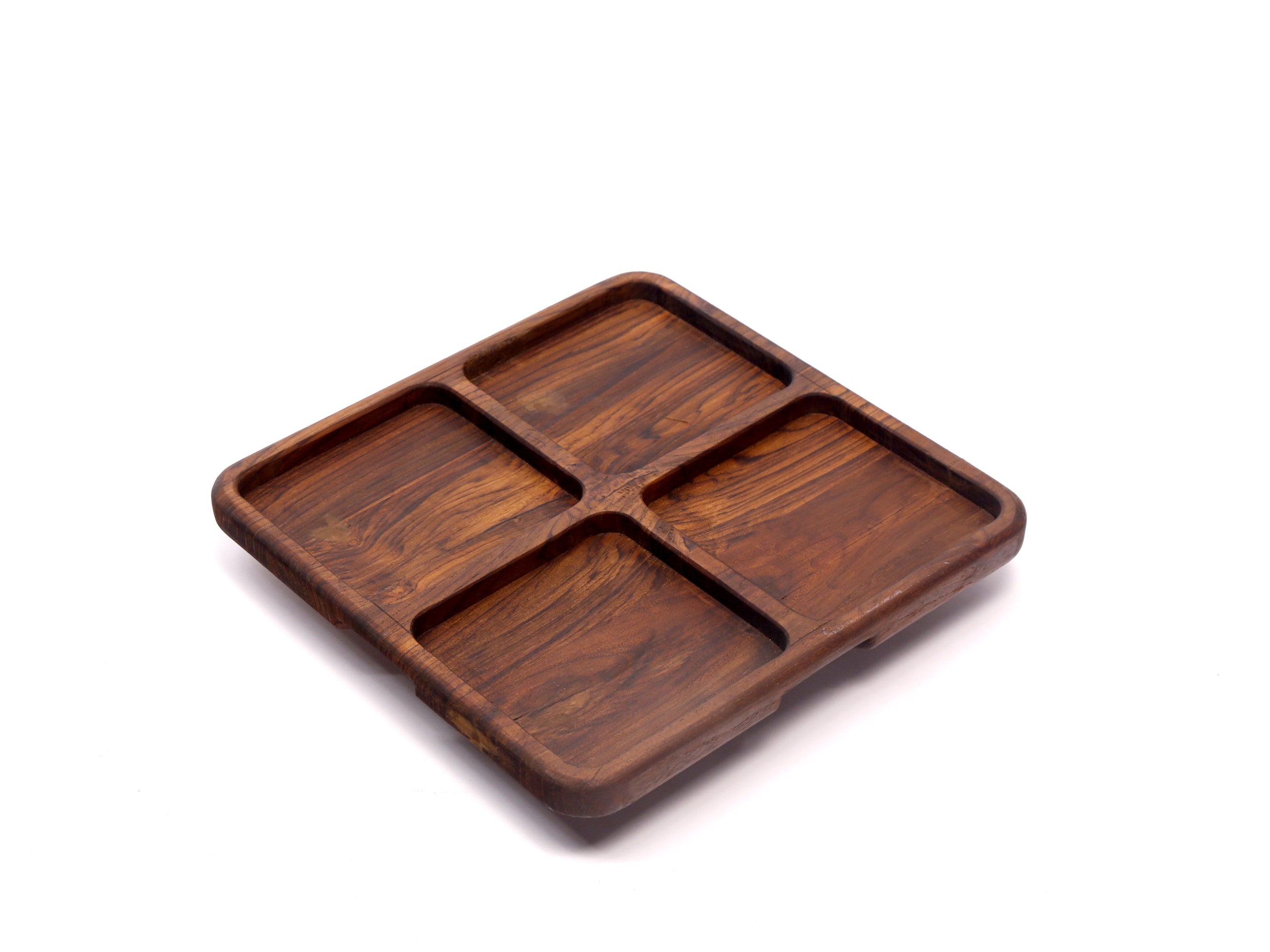 Slim compartments wooden platter Platter