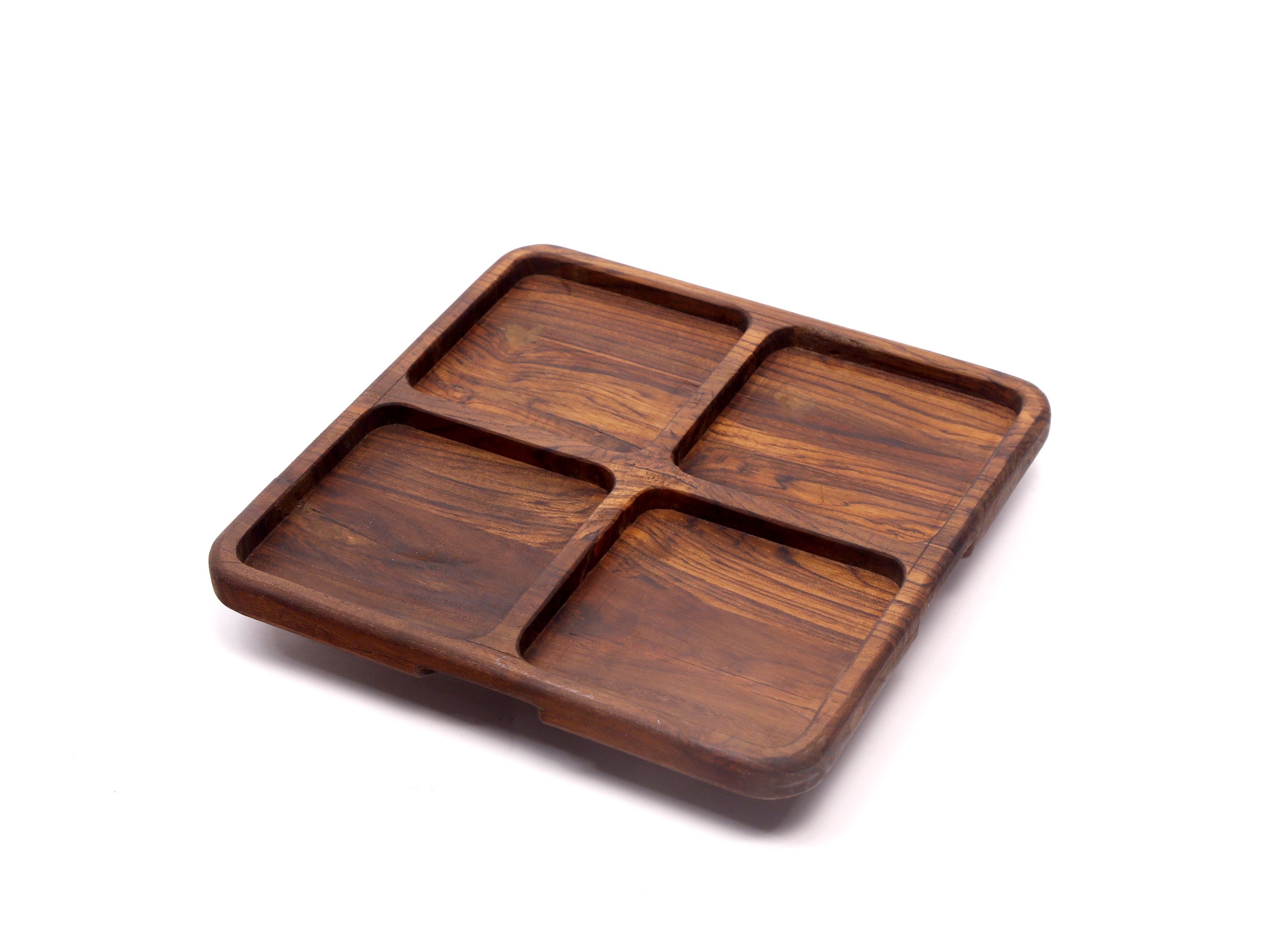 Slim compartments wooden platter Platter