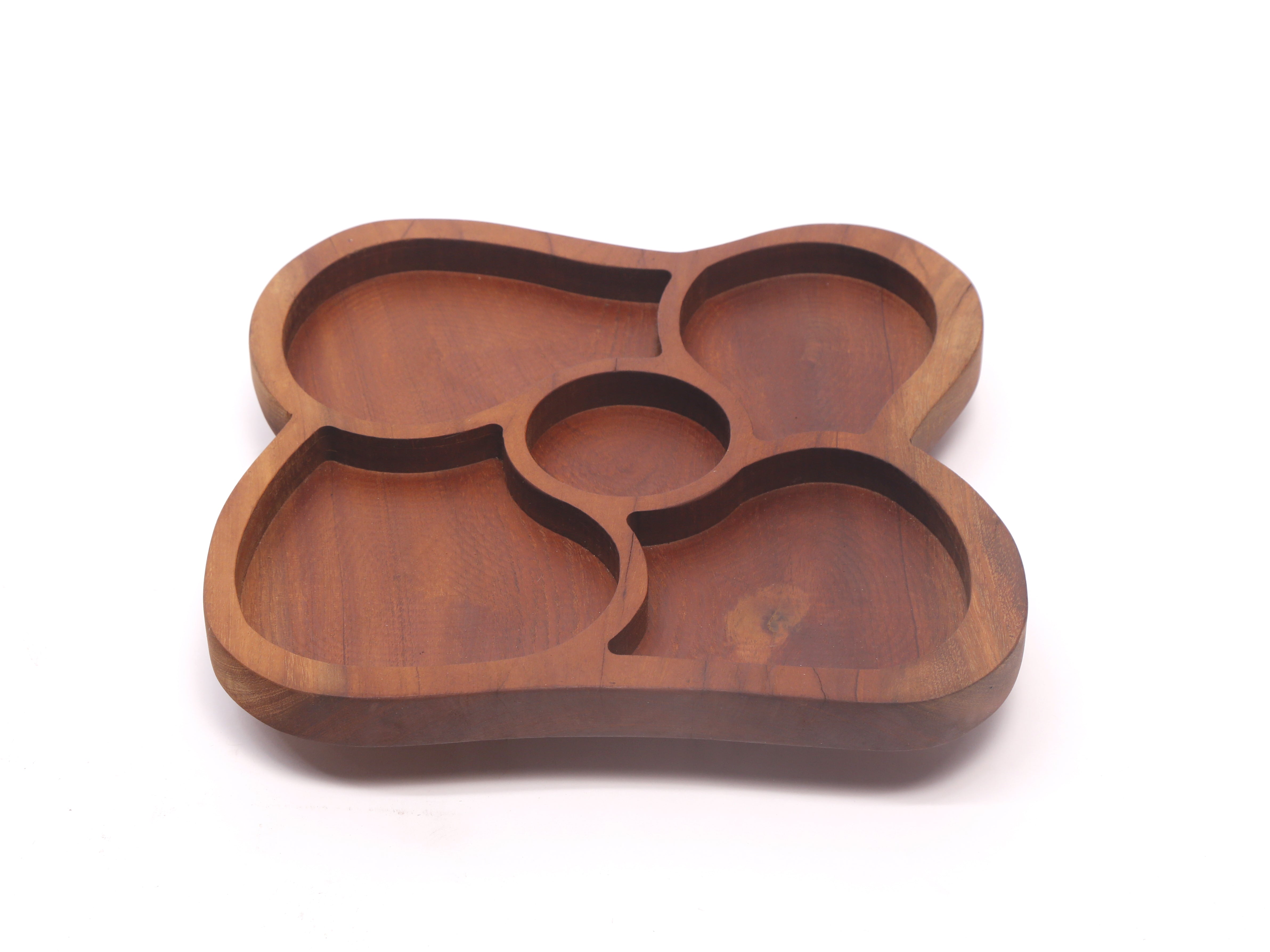 Melding Circles Wooden Platter Platter
