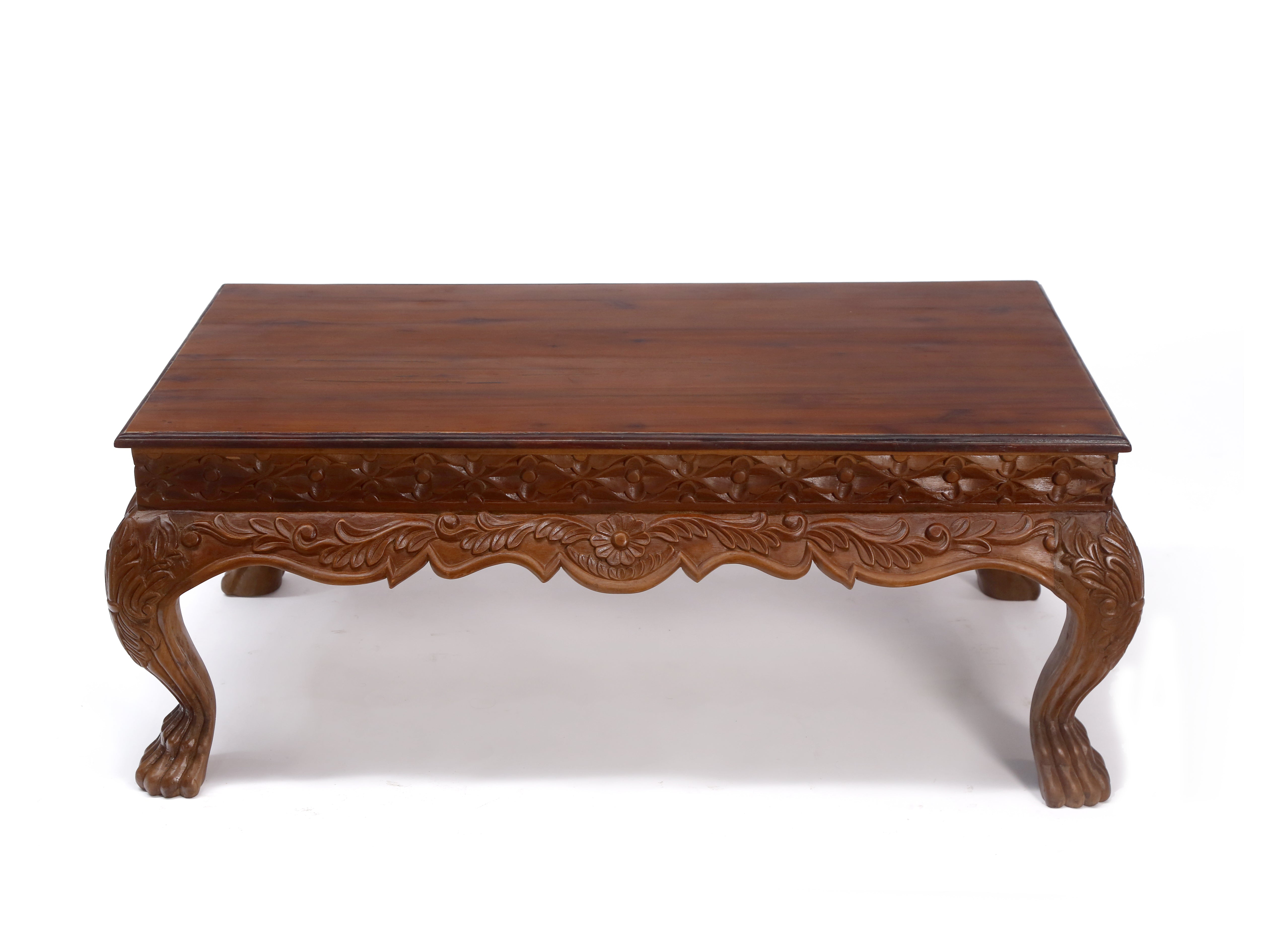 Royal Lion Leg carved Flower Pattern Coffee Table Coffee Table
