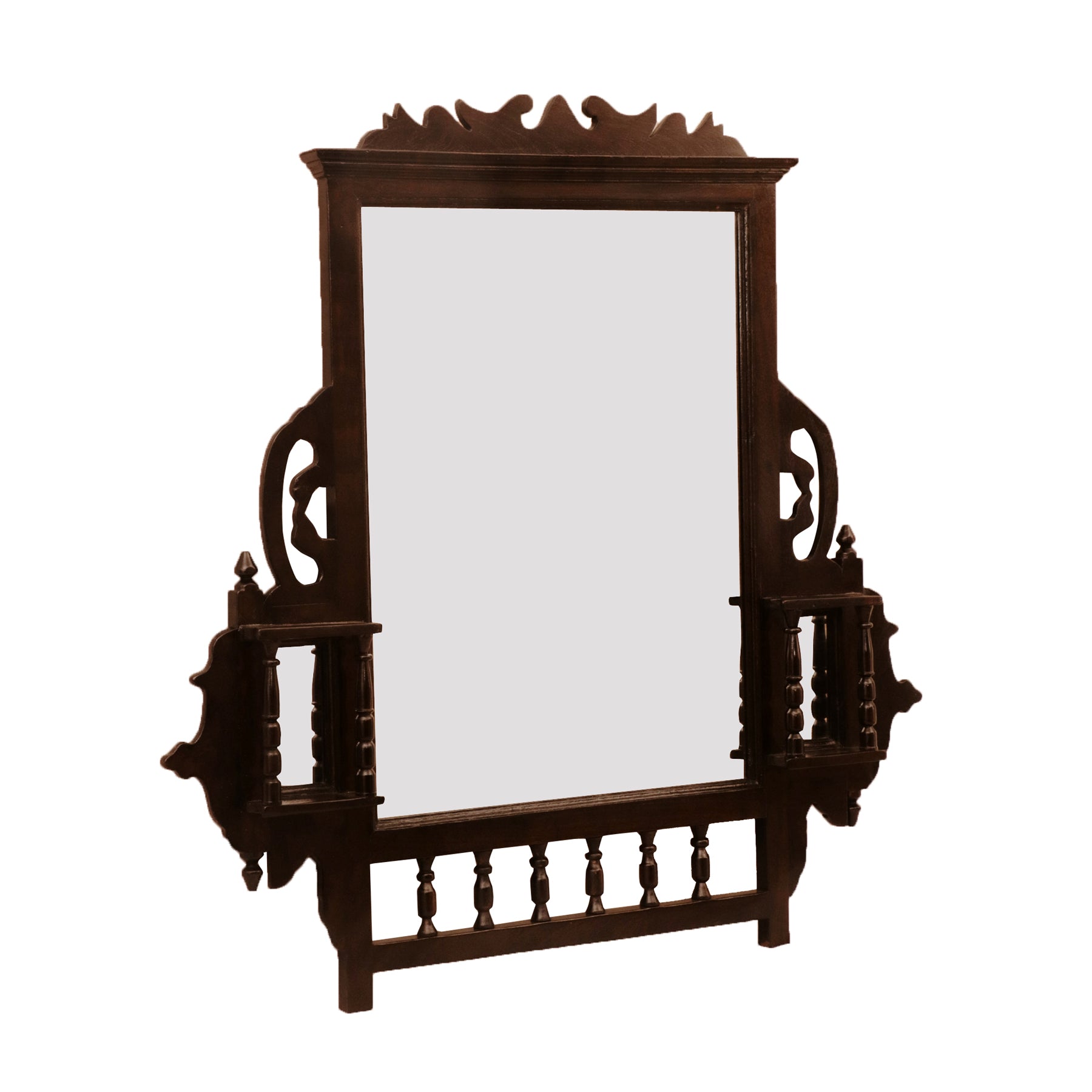 Dark Polished Carved Mirror Mirror