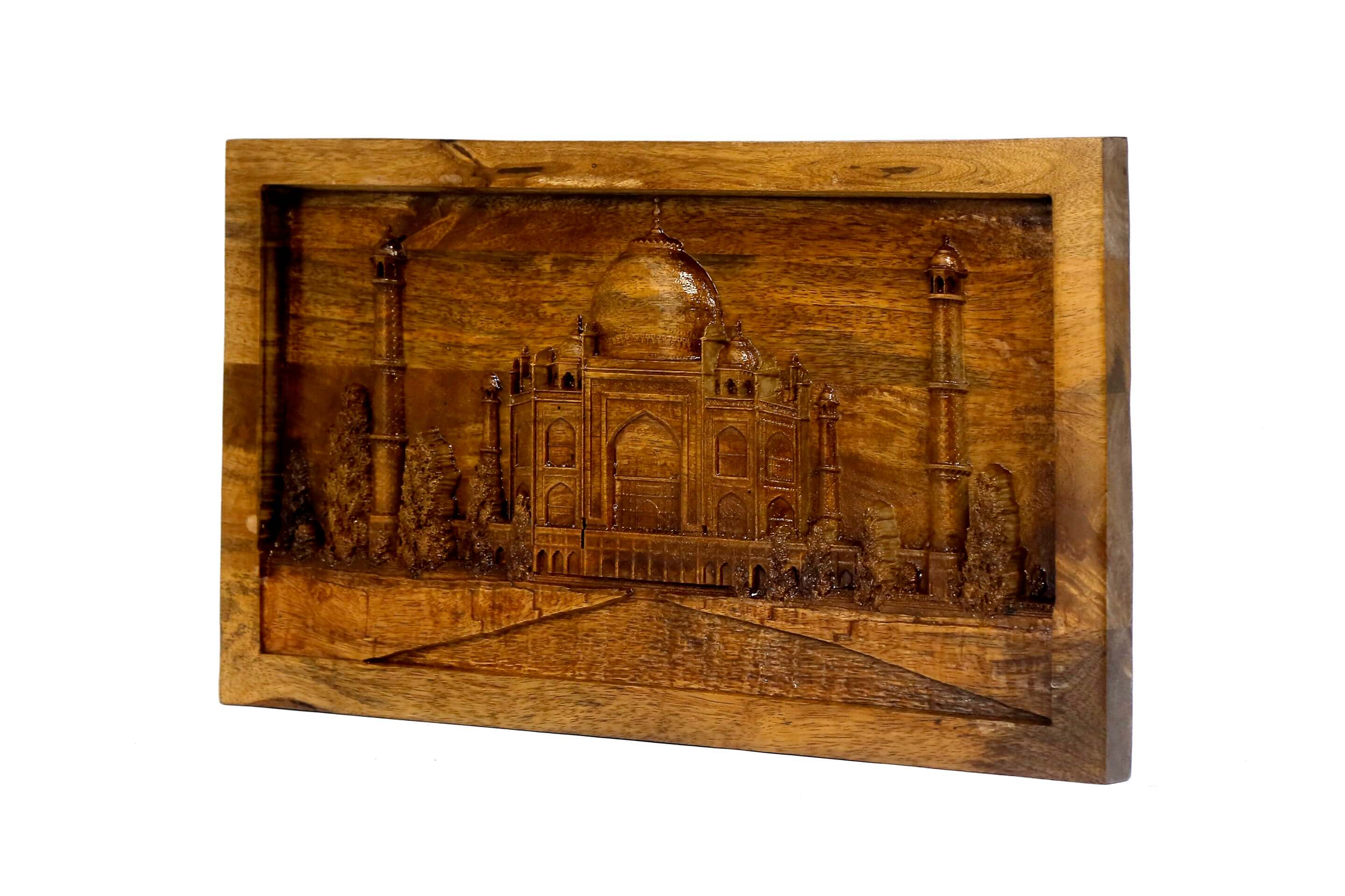 Taj Mahal Wooden Frame Artwork Wooden Painting