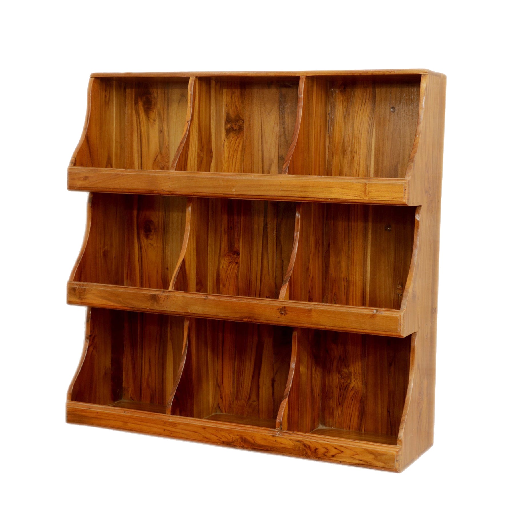 Wooden Multipurpose 9-Rack Wall Hanging Cabinet Natural Touch Rack